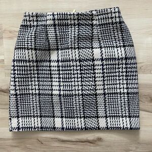 H&M Black and White Plaid Pencil Skirt